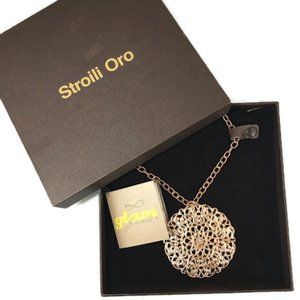 Stroili Oro Gold Medallion Necklace NIB
